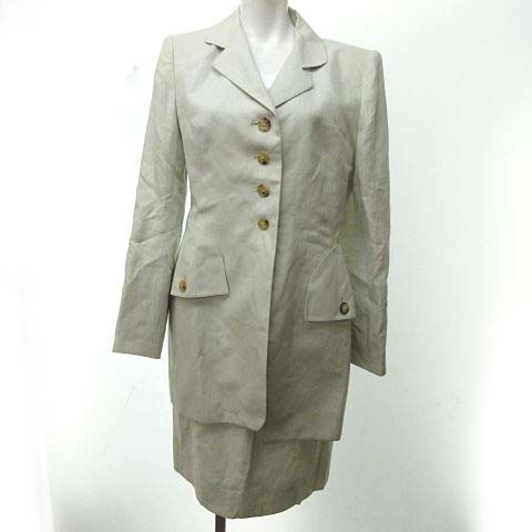 エルメス HERMES セットアップ スカート スーツ 麻 リネン  