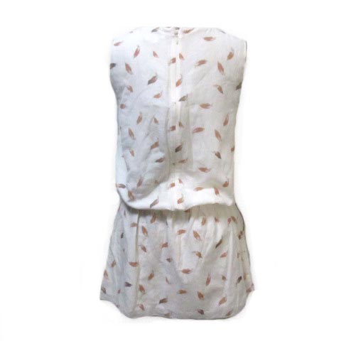 クロエ Chloe ワンピース ミニ ノースリーブ キッズ 子供服 14 160 女の子 コットン シルク混 フリル 総柄 フェザー ベルト ウエストゴム X キッズ 023 ベクトルパーク