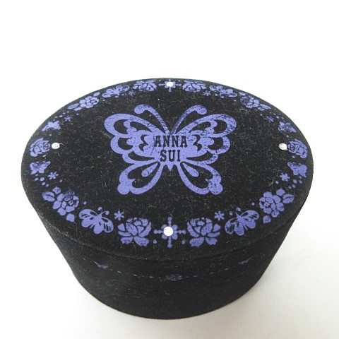 アナスイ Anna Sui アクセサリーケース ジュエリーbox 宝石箱 ベルベット ストーン ロゴ 蝶 薔薇 プリント 黒 紫 1226 Nvw レディース 023 ベクトルパーク