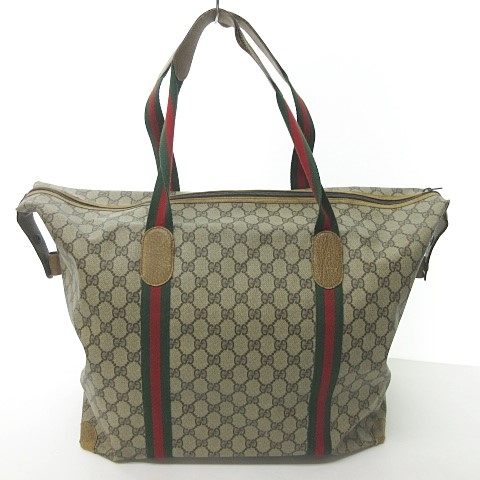グッチ GUCCI ボストンバッグ トートバッグ シェリーライン GG柄 PVC 