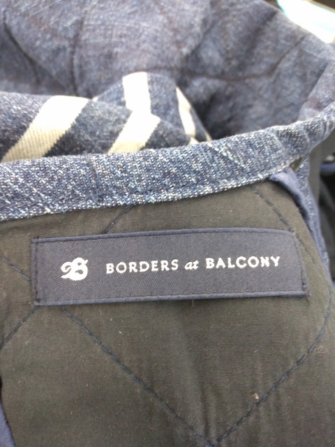 ボーダーズアットバルコニー Borders At Balcony デニム キルティング ワンピース 膝丈 ボーダー 5分袖 38 M ブルー インディゴ Rrr レディース 023 ベクトルパーク