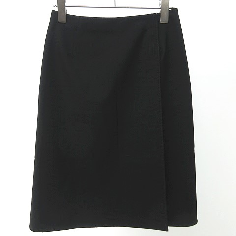 プラダ PRADA ラップスカート 巻き シンプル 膝丈 ヴィンテージ 黒  