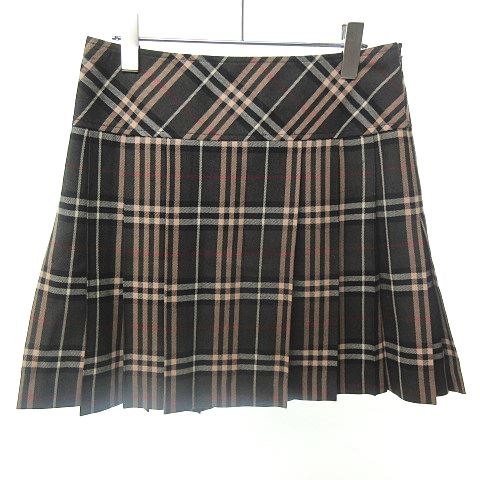 M】BURBERRY BLUE LABELプリーツスカート 38 ノバチェック バーバリー