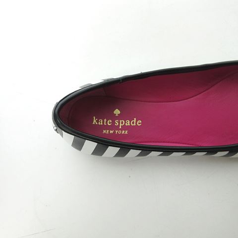 ケイトスペード ボーダーパンプス ケイトスペード KATE SPADE リボンパンプス フラットシューズ