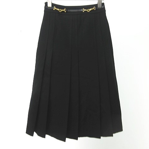 セリーヌ CELINE プリーツスカート 飾り金具 ロング丈 ヴィンテージ  