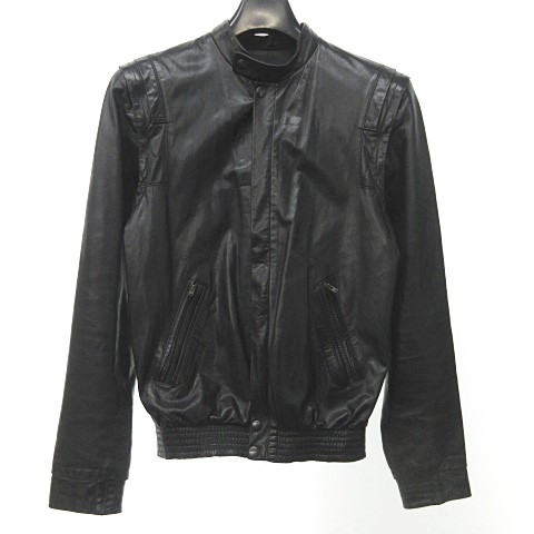 ヴェロニクブランキーノ Veronique Branquinho シングル ライダースジャケット レザー 革ジャン 本革 2way ベスト 黒 46 1126 メンズ 023 ベクトルパーク