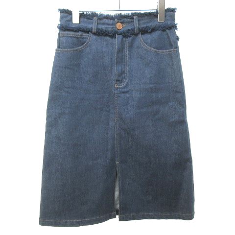 シーバイクロエ SEE BY CHLOE 美品 デニム スカート スリット フリンジ  