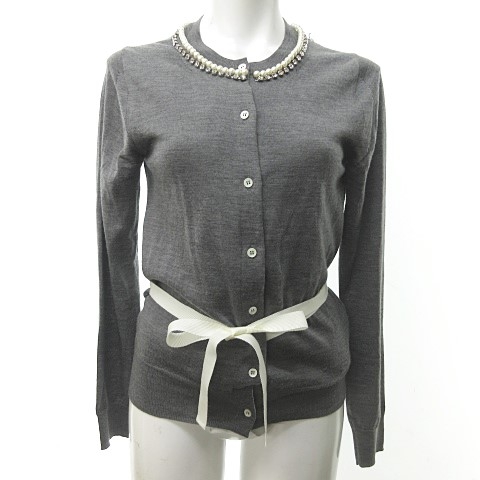 サカイラック Sacai Luck ニット グレー カーディガン風 フェイクレイヤード ビジュー リボン グレー 2 1213 Rrr レディース 023 ベクトルパーク