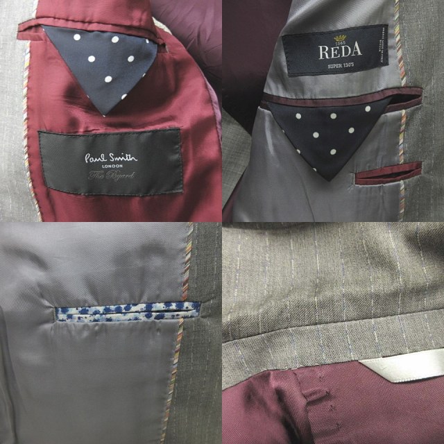 美品 ポールスミス ストライプ セットアップ 現行 グレー Mサイズ 新品】ポールスミス✨ストライプインセット フラップ 長財布