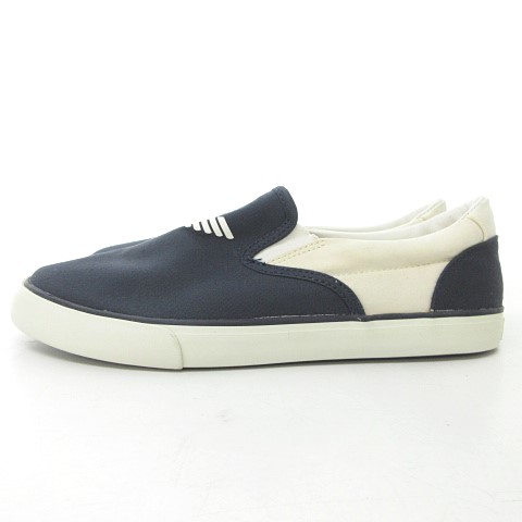 アルマーニ ジュニア Armani Jr スリッポン スニーカー サイドゴア ロゴ キャンバス ネイビー 紺 白 Us4 22cm Rrr 1216 レディース 023 ベクトルパーク