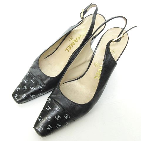 シャネル CHANEL ココマーク パンプス ヒール サンダル スクエアトゥ 