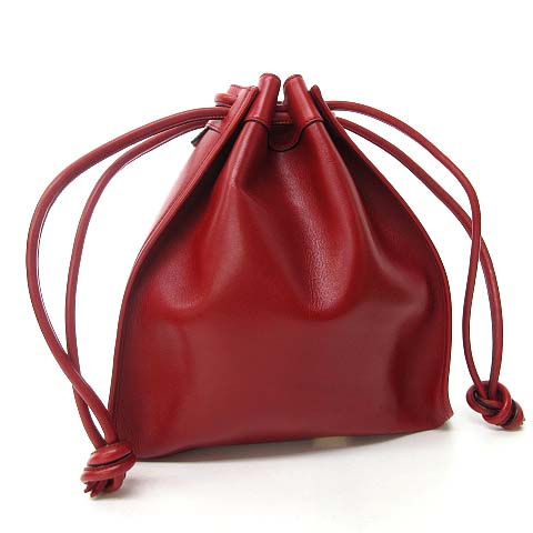 グッチ GUCCI ヴィンテージ レザー ショルダーバッグ 巾着 肩掛け 001  