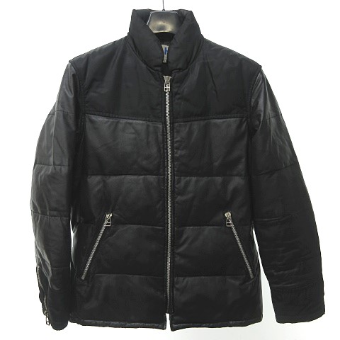 アバハウス Abahouse レザー ダウンジャケット ダウンコート ジップアップ ナイロン切替 黒 ブラック 3 L 0108 Nvw メンズ 023 ベクトルパーク