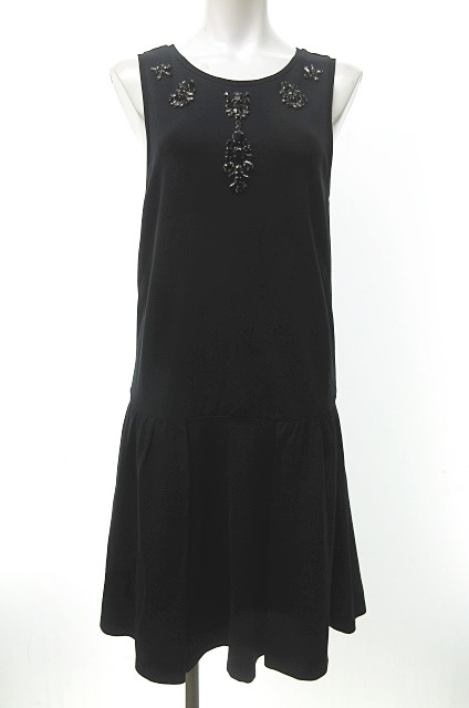 マックス コー Max Co ワンピース ノースリーブ 膝丈 ビジュー ストレッチ 黒 S 0106 Ibs93 レディース 023 ベクトルパーク