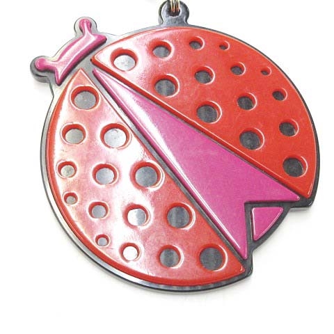 フェンディ FENDI キーホルダー バッグチャーム てんとう虫 赤 ピンク  