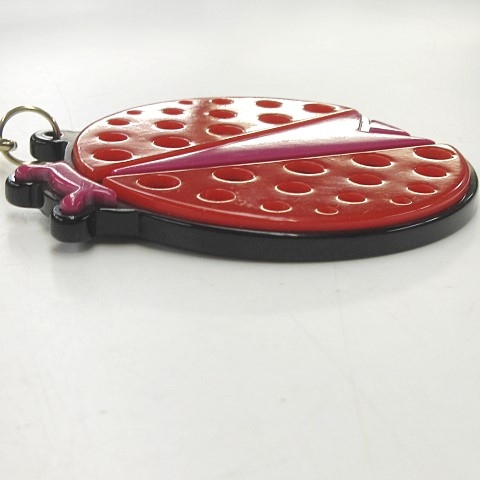 フェンディ FENDI キーホルダー バッグチャーム てんとう虫 赤 ピンク 