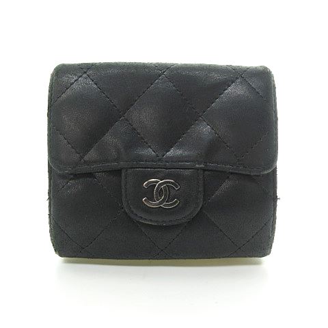 シャネル CHANEL マトラッセ ラムスキン ココマーク 2つ折り財布 