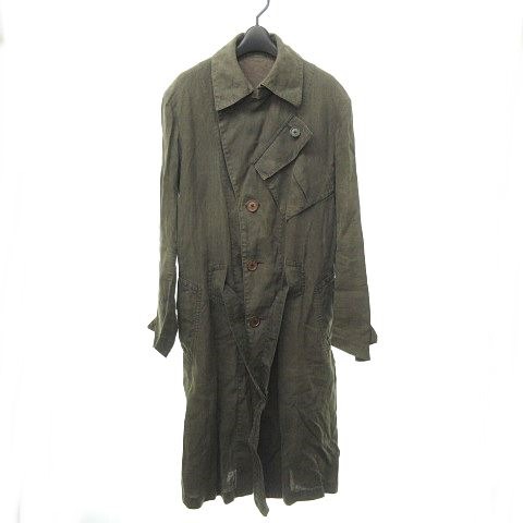 ワイズフォーメン Y S For Men 07ss リネン コート ジャケット ベルト ダークカーキ 2 約m 0125 Ecr メンズ 023 ベクトルパーク