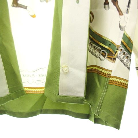 エルメス HERMES シルク100％ ヴィンテージ 長袖 シャツ ブラウス 