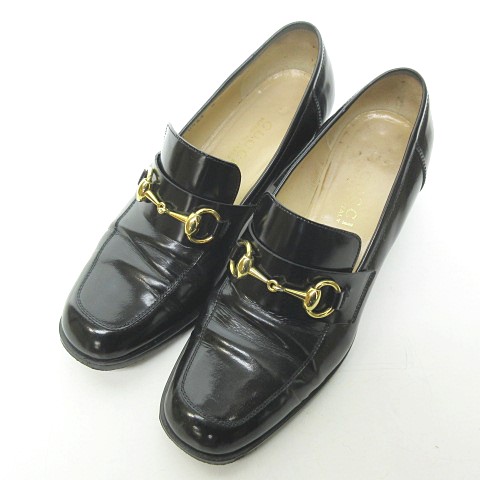 グッチ Gucci ホースビット パンプス ヒール ローファー 金具 革靴 イタリア製 ブラック 黒 8 1 2 24 5cm 0216 Ecr レディース 023 ベクトルパーク