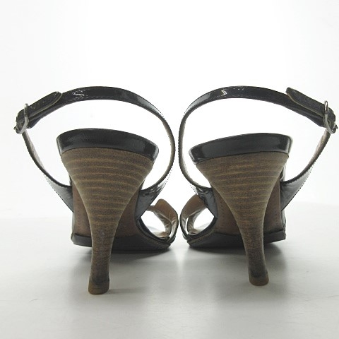 エルメス HERMES Hサンダル エナメル ピンヒール バックストラップ