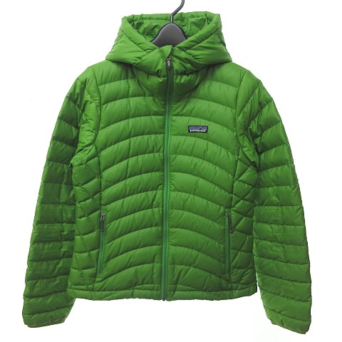 パタゴニア Patagonia ダウンセーター ダウンジャケット ジップアップ フーディ グリーン 緑 Xs 0129 レディース 023 ベクトルパーク