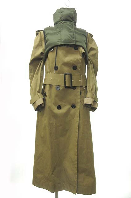 サカイ Sacai 19aw 4701 美品 トレンチコート ジャケット 中綿 ダウン ベスト ベージュ カーキ 1 0130 レディース 023 ベクトルパーク