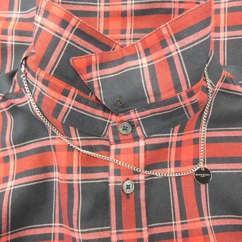 ジバンシィ Givenchy ss Bm60gg1y71 チェック シャツ 長袖 ネックレス アクセサリー レッド ブラック 42 0215 Fs メンズ 023 ベクトルパーク ジバンシィ Givenchy ss Bm60gg1y71 チェック シャツ 長袖 ネックレス アクセサリー レッド ブラック 42 0215 Fs メンズ 023 ベクトルパーク