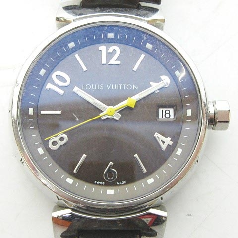 ルイヴィトン LOUIS VUITTON Q1311 タンブール デイト 腕時計 茶文字盤