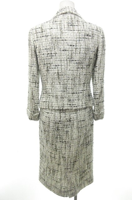 ミューゼドウジ Musee D Uji セットアップ ワンピース スーツ フォーマル ツイード ウール混 ラメ 白 38 0223 Stk レディース 023 ベクトルパーク