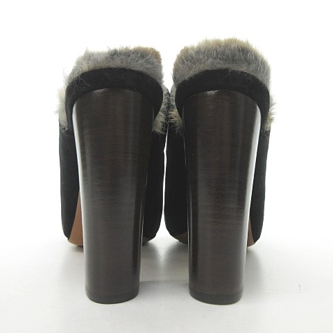 セリーヌ CELINE 美品 ミュール サンダル ハイヒール ラビットファー  