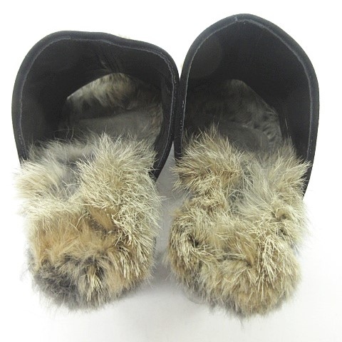 セリーヌ CELINE 美品 ミュール サンダル ハイヒール ラビットファー  