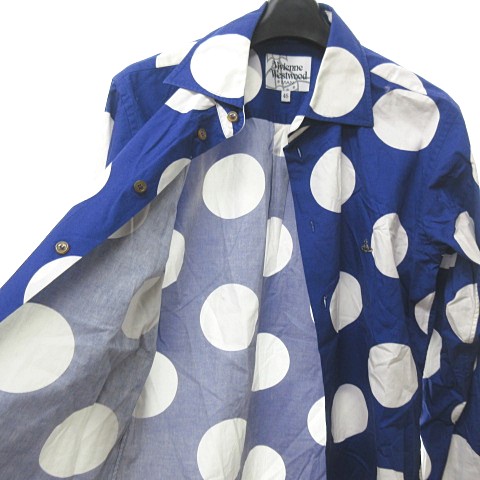 美品【オーブ】ヴィヴィアンウエストウッドマンM ドレスシャツM 水玉　ストライプ ヴィヴィアンウエストウッドマン Vivienne Westwood MAN デザイン