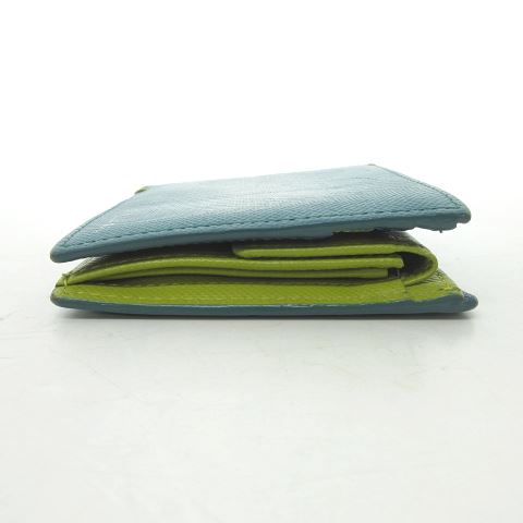 Paul Smith 二つ折り財布 緑 青 ベージュ ポールスミス PAUL SMITH レザー 二つ折り財布 ウォレット ロゴ