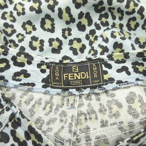 フェンディ FENDI レオパード柄 豹柄 パンツ ズッカ リネン 麻 