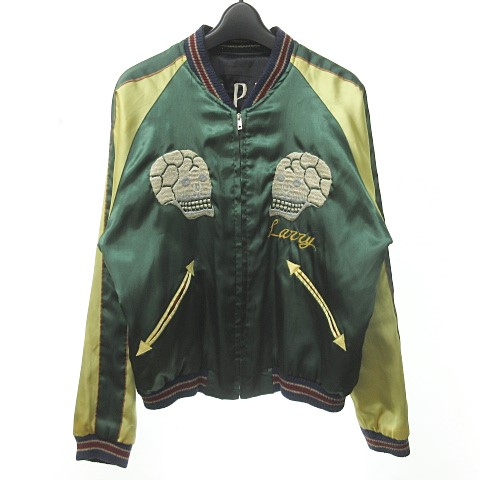 テーラートーヨー Tailor Toyo 東洋 スカジャン ジャケット リバーシブル 羽織 刺繍 スカル ワニ 龍 鷹 グリーン ブラック イエロー M 0523 メンズ 023 ベクトルパーク