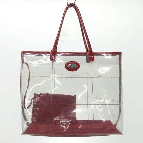 フルラ FURLA トートバッグ クリア ビニール PVC ショルダー ポーチ付 