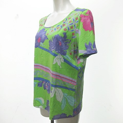 新入荷 レオナール Leonard Paris Fuchsia 美品 カットソー Tシャツ 半袖 花柄 菊 総柄 緑 紫 42 0607 Ecr6 レディース ベクトル 古着 210607 週間ランキング1位獲得 Www K9things Co Uk