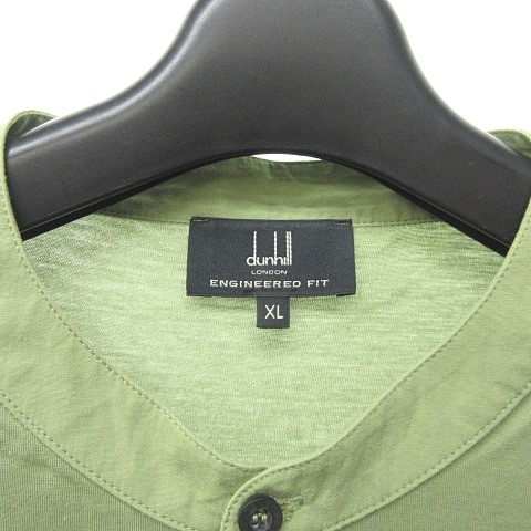 ダンヒル dunhill ENGINEERED FIT バンドカラー ポロシャツ 半袖 緑 
