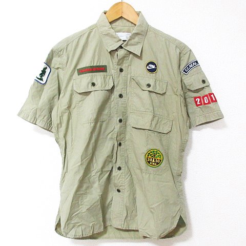 エフシーレアルブリストル F C Real Bristol Fcrb サファリシャツ 半袖 ミリタリー ワッペン コットン ベージュ M メンズ 023 ベクトルパーク