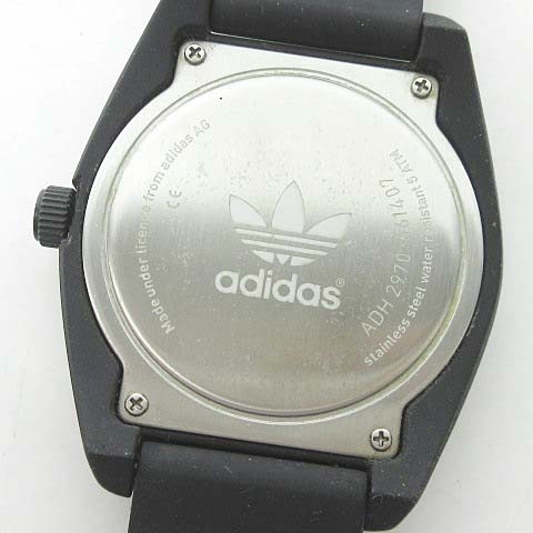 アディダスオリジナルス Adidas Originals Adh2970 サンティアゴ Santiago 腕時計 カラフルロゴ ラバー 黒文字盤 ブラック 0713 メンズ レディース 023 ベクトルパーク