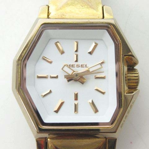 ディーゼル Diesel Dz 5351 腕時計 スタッズ調 白文字盤 ピンクゴールド ブラウン 0814 レディース 023 ベクトルパーク