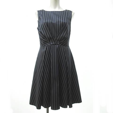 ランバンオンブルー Lanvin En Bleu 美品 ワンピース ドレス ノースリーブ プリーツ スカート 膝丈 ストライプ 紺 ネイビー 36 S位 Ecr9 1004 レディース 023 ベクトルパーク ランバンオンブルー Lanvin En Bleu 美品 ワンピース ドレス ノースリーブ プリーツ スカート 膝丈 ストライプ 紺 ネイビー 36 S位 Ecr9 1004 レディース 023 ベクトルパーク