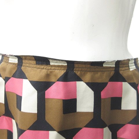 プラダ　シルクスカート プラダPRADA シルクミニスカート 紺40 (K-131130)