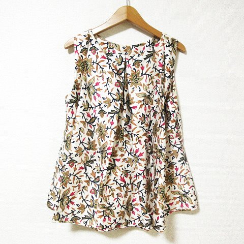 トリーバーチ TORY BURCH シャツ ブラウス ノースリーブ 花柄 総柄 