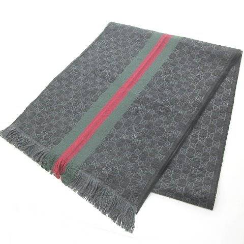 グッチ GUCCI 美品 GG柄 シェリーライン マフラー ストール ショール  