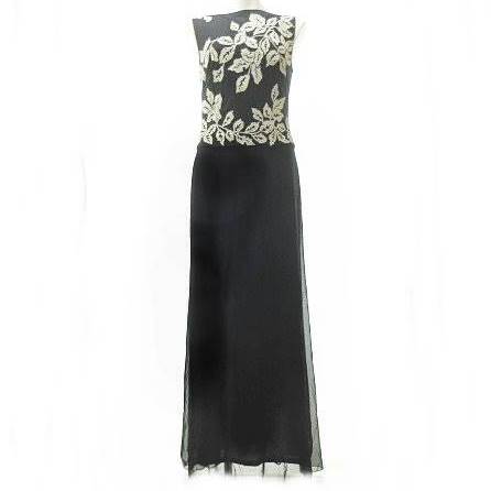 タダシショージ Tadashi Shoji ヴィンテージ ビジュー イブニングドレス ワンピース ロングドレス ノースリーブ マキシ丈 黒 ブラック Xs 1127 Ecr11 レディース 023 ベクトルパーク