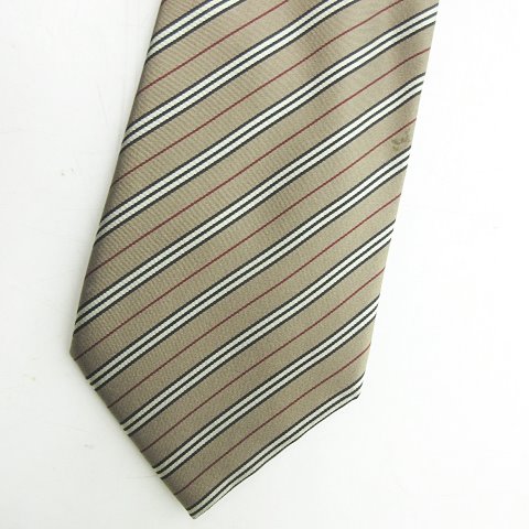 バーバリー ロンドン BURBERRY LONDON アイコンストライプ ネクタイ レギュラータイ レジメンタルストライプ イタリア製 シルク 茶  ブラウン 1221 メンズ