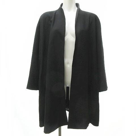 クロエ CHLOE ノーカラー ロング ジャケット ガウンコート 前開き 黒 
