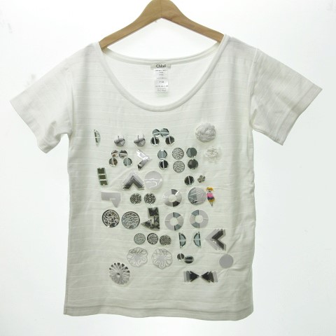 Chloe ♪ コットンジャージー クロップド ボクシー ロゴTシャツ Chloé コットンジャージー製クロップドボクシー ロゴ Tシャツ